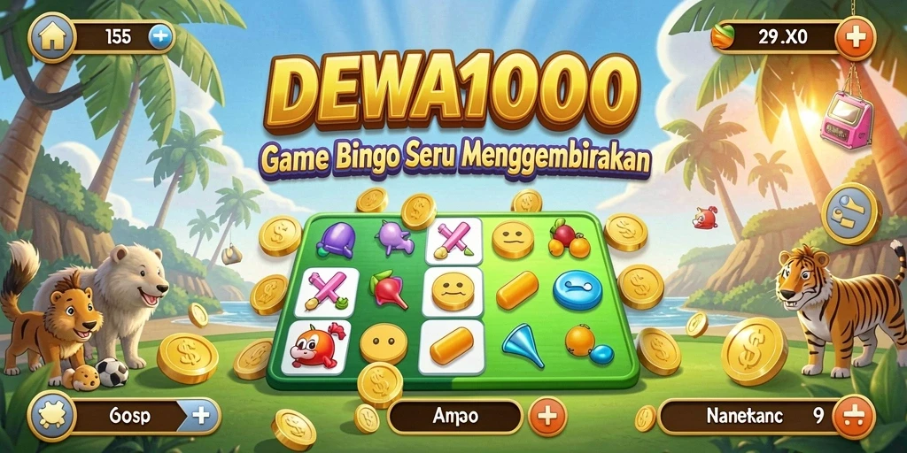Screenshot DEWA1000 menunjukkan gameplay Bingo yang menarik dan interaktif.