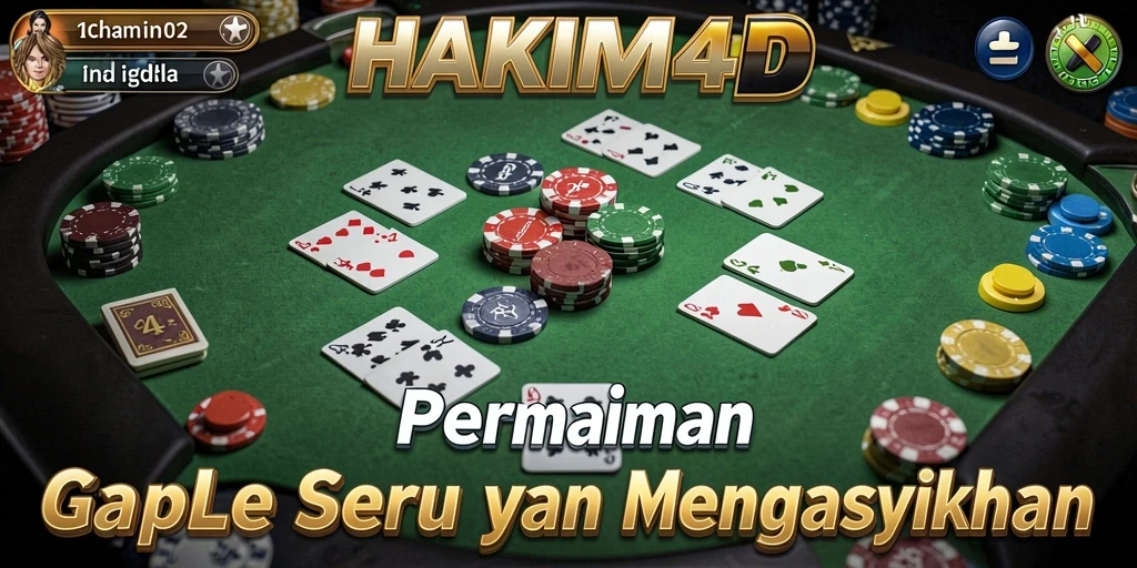 Gameplay HAKIM4D yang penuh aksi dan seru di permainan Gaple.