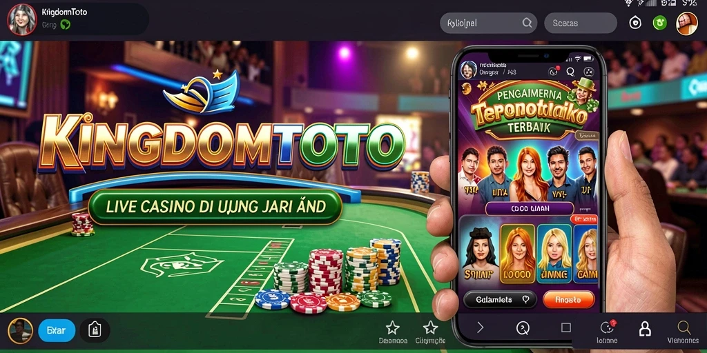 Tampilan utama KINGDOMTOTO menampilkan dealer langsung dan permainan yang seru.