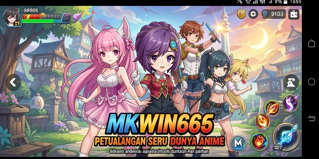Screenshot gameplay <strong>MKWIN666</strong> menampilkan pertarungan karakter anime yang dinamis.