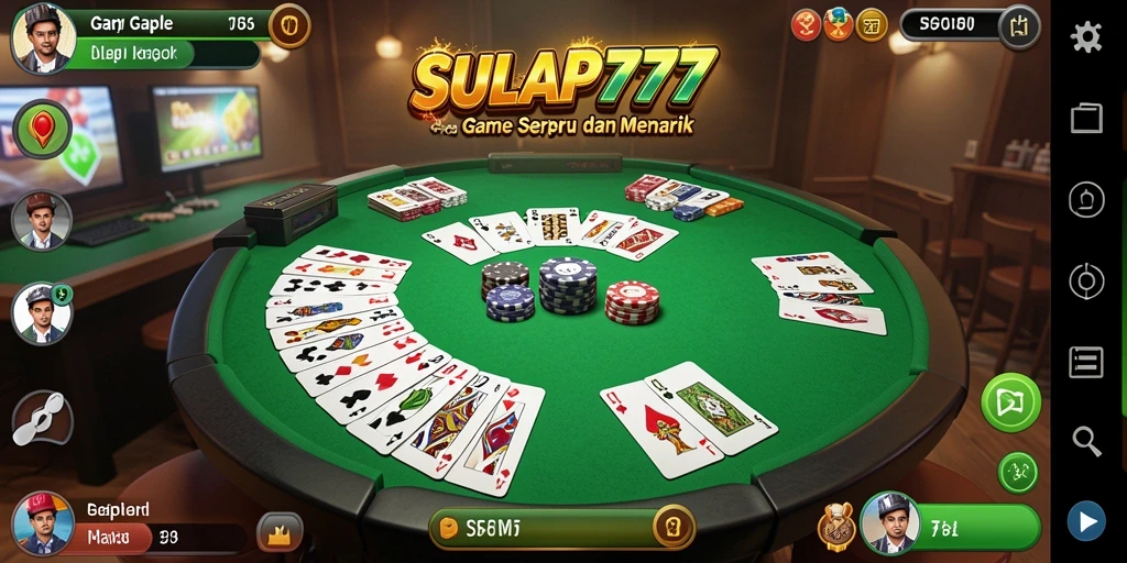 Screenshot SULAP777 yang menampilkan gameplay Gaple yang seru dan interaktif.