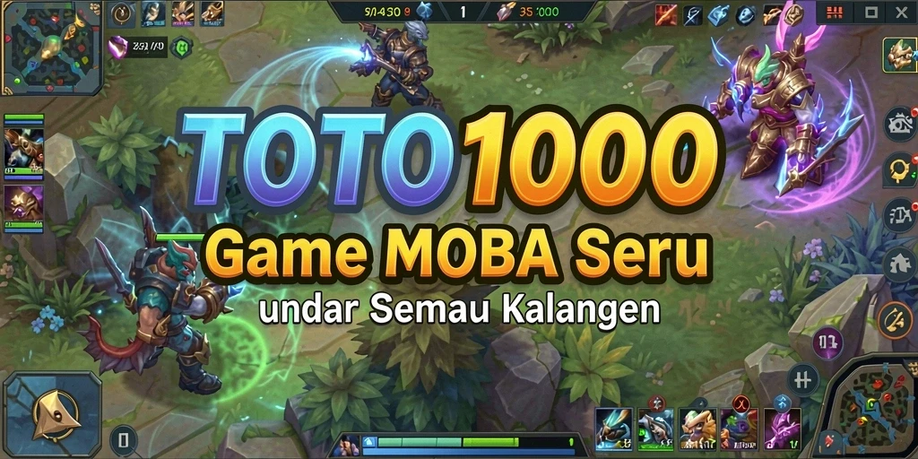 Tampilan menarik dari gameplay MOBA TOTO1000.